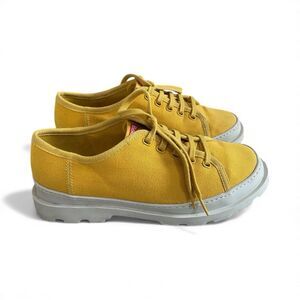 Camper Shoes Sneakers Women 10 EU 41 Yellow Canvas Platform Lug Sole Low Top